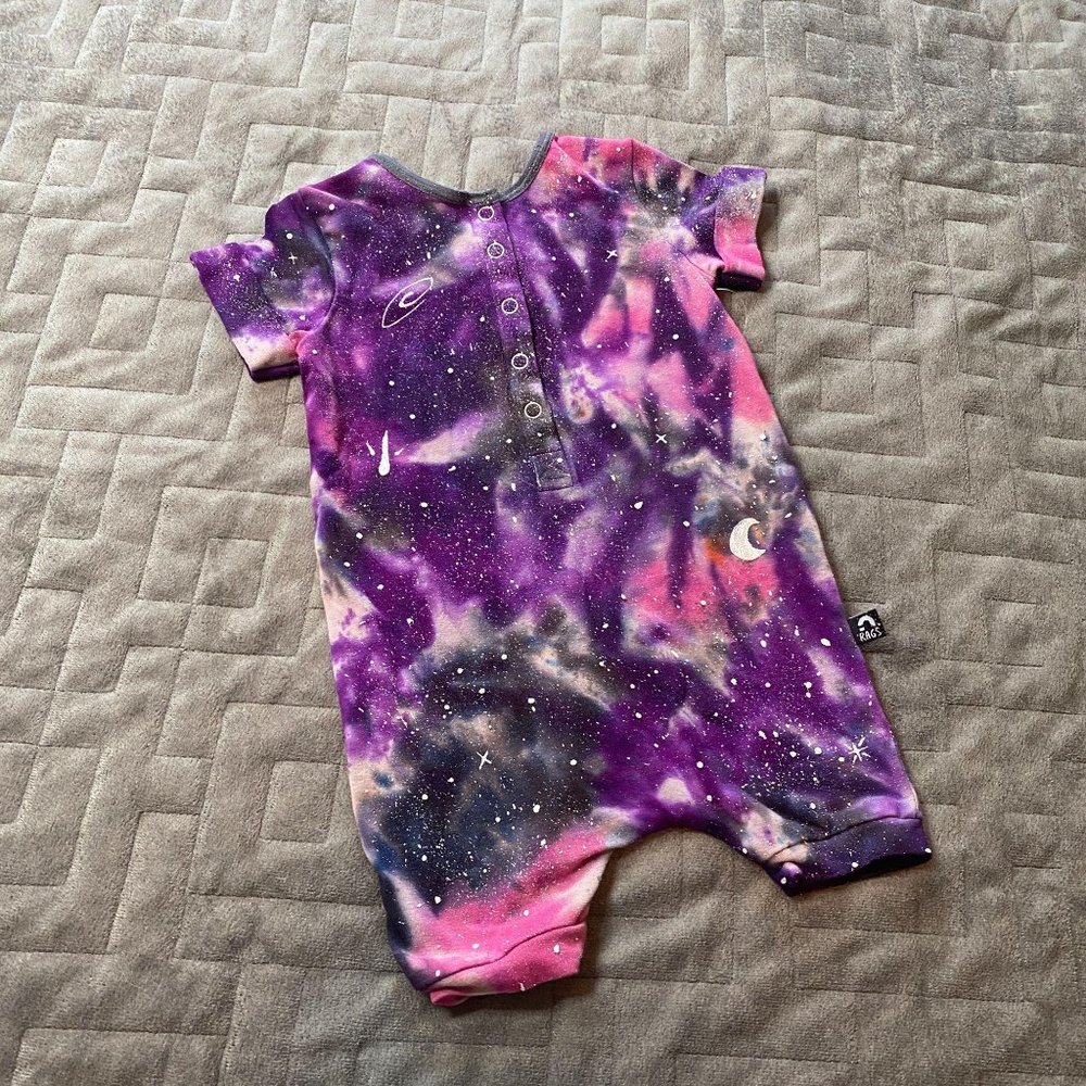 Galaxy Dyed Rags Romper || 12-18 Months